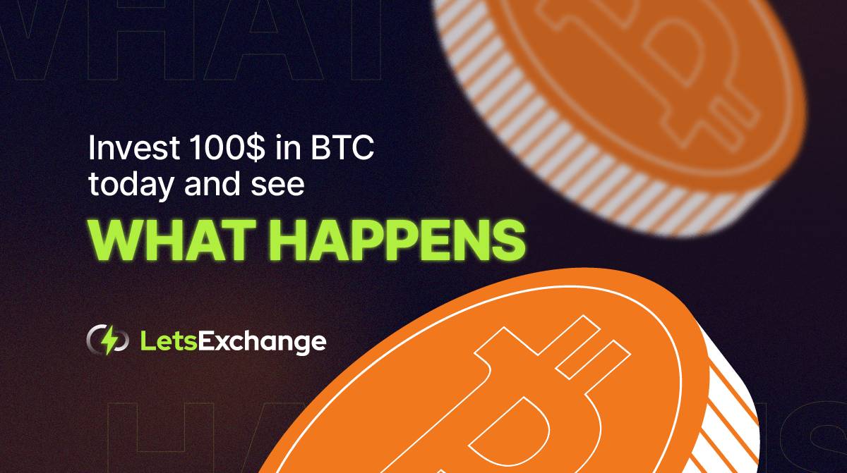 What happens if I invest 100$ in Bitcoin (BTC) today? | Letsexchange.io