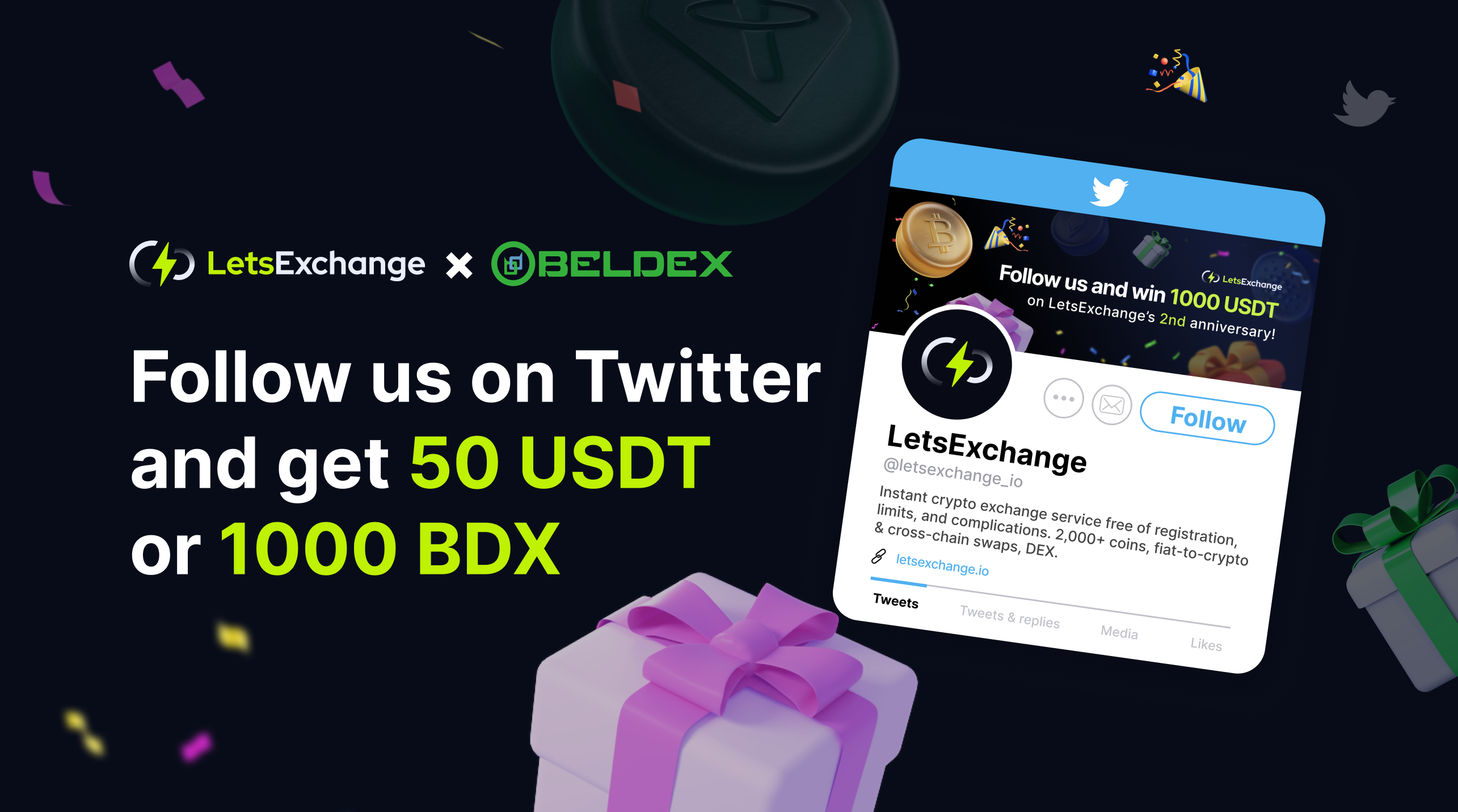 Win 500 USDT & 5000 BDX with LetsExchange and Beldex