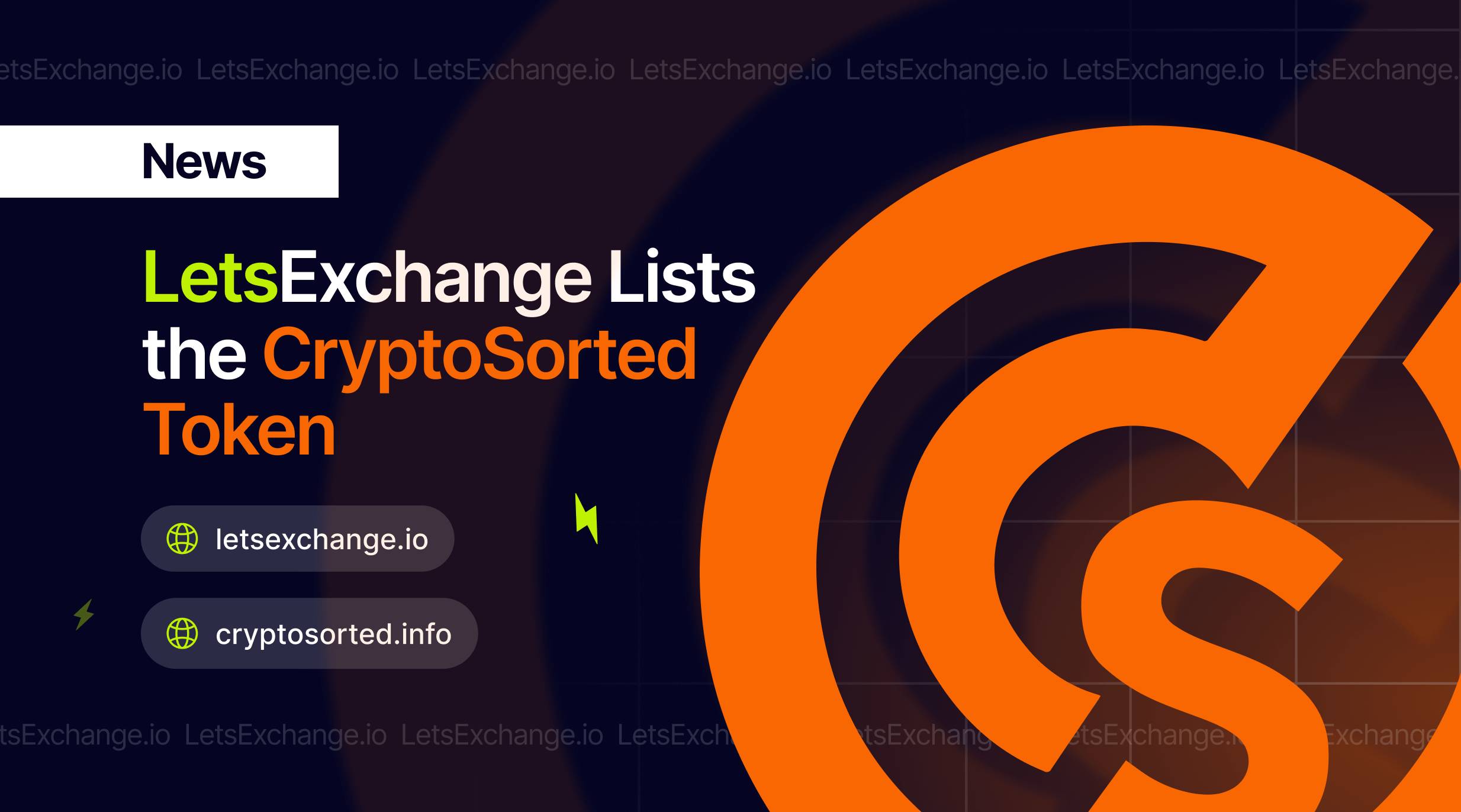 LetsExchange Lists the CryptoSorted Token (CST) | LetsExchange