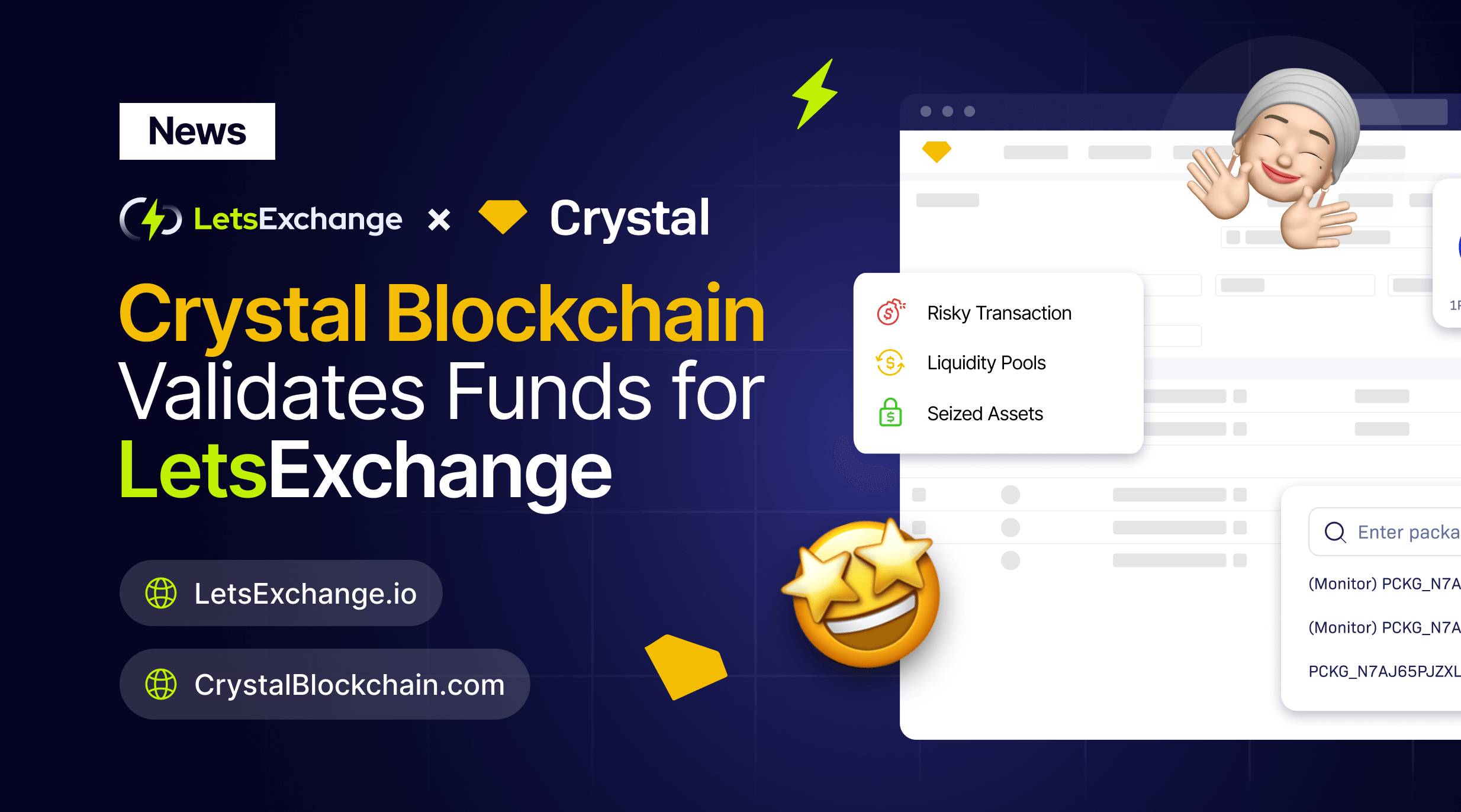 Crystal Blockchain Validates Funds for LetsExchange | LetsExchange
