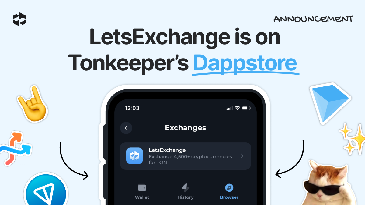 Tonkeeper wallet has added LetsExchange to its Dappstore | LetsExchange