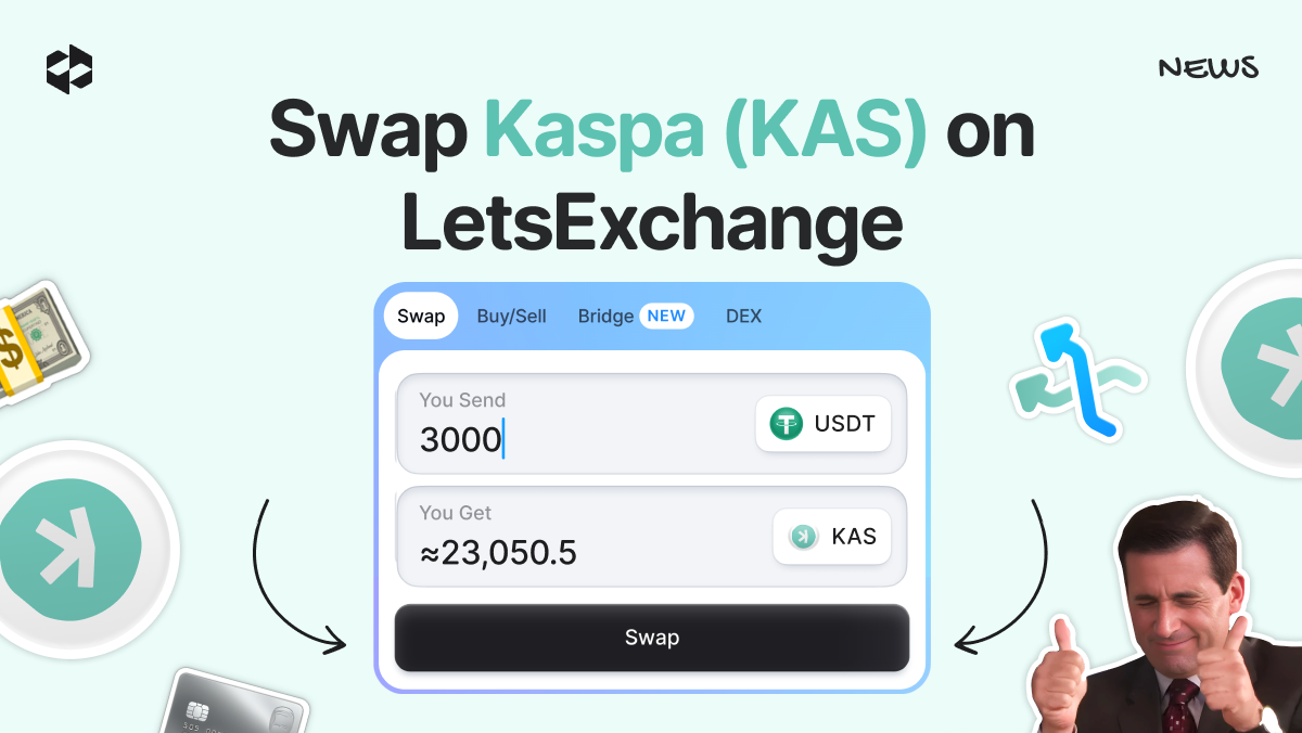 Users can swap KAS for over 5,000 cryptocurrencies on LetsExchange with zero service fee | LetsExchange