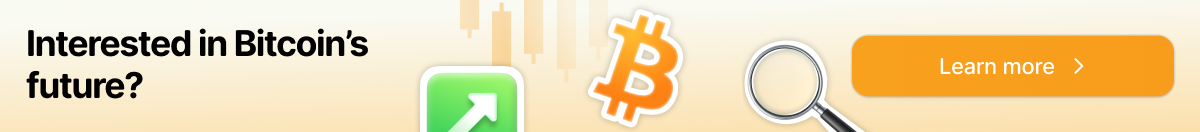 A coin with the logo of Bitcoin beside an arrow pointing upward, indicating growth