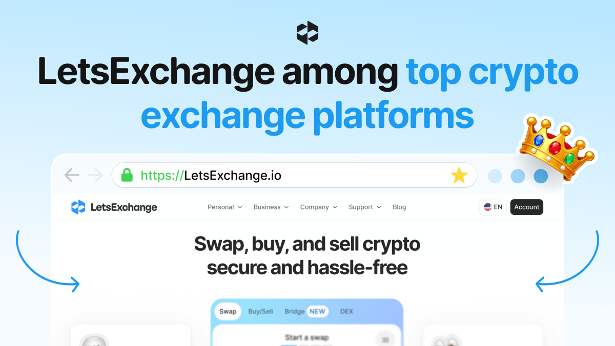 LetsExchange was recognized among the top-performing crypto exchange platforms in a Bitcoin.com study | LetsExchange