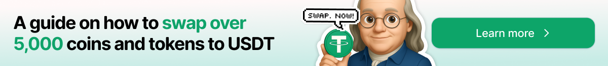 You can swap more than 5,000 assets to USDT
