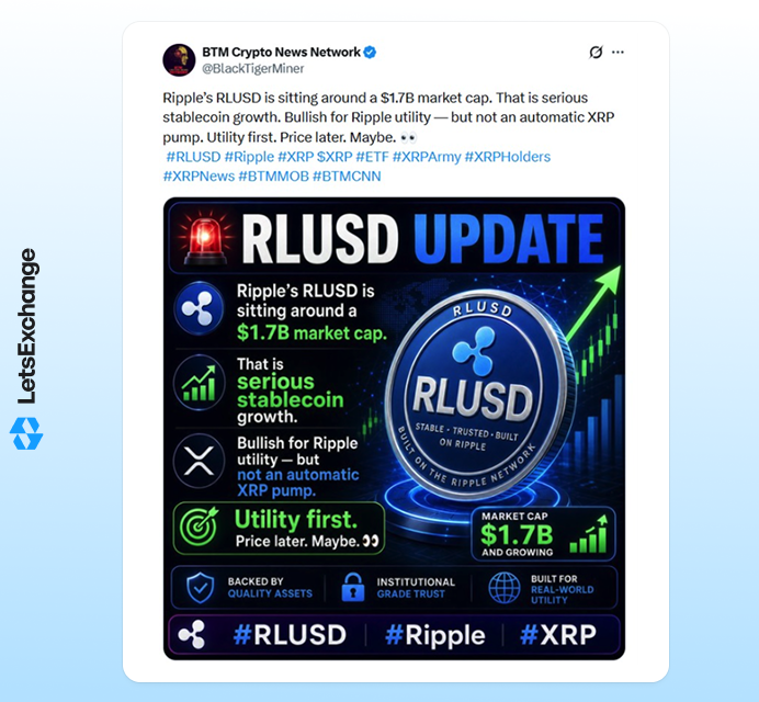 Insight into the future price of the Ripple USD (RLUSD) stablecoin by an influencer on X