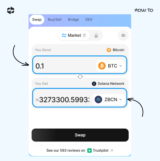 Pick the coin to sell and to buy