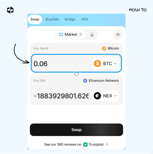 Indicate the amount to send&nbsp;