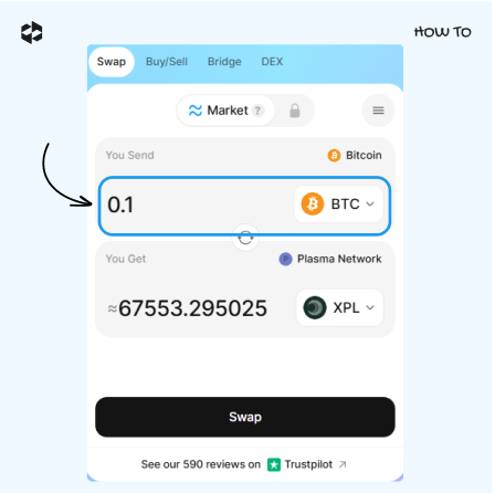 Choose a coin to send and provide the amount to send
