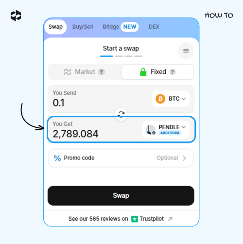 Check the number of coins in the You Get field